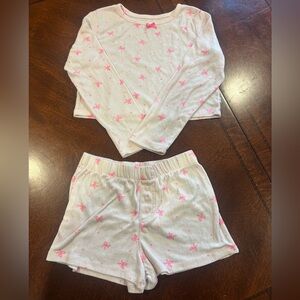 Pink Bow Print Pajama Set